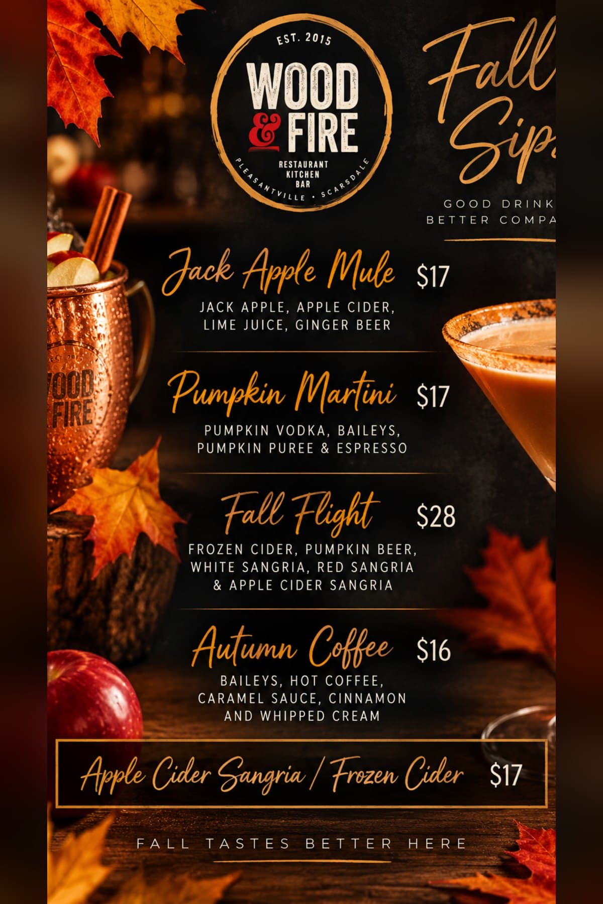 Fall Sips flyer