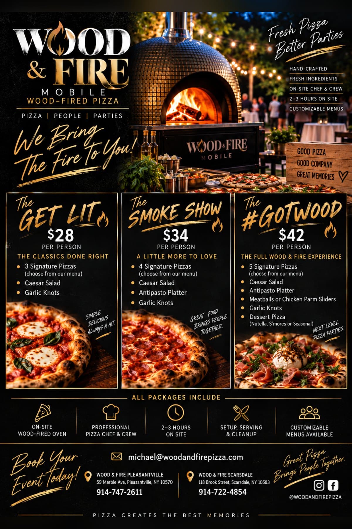 Wood & Fire Mobile flyer