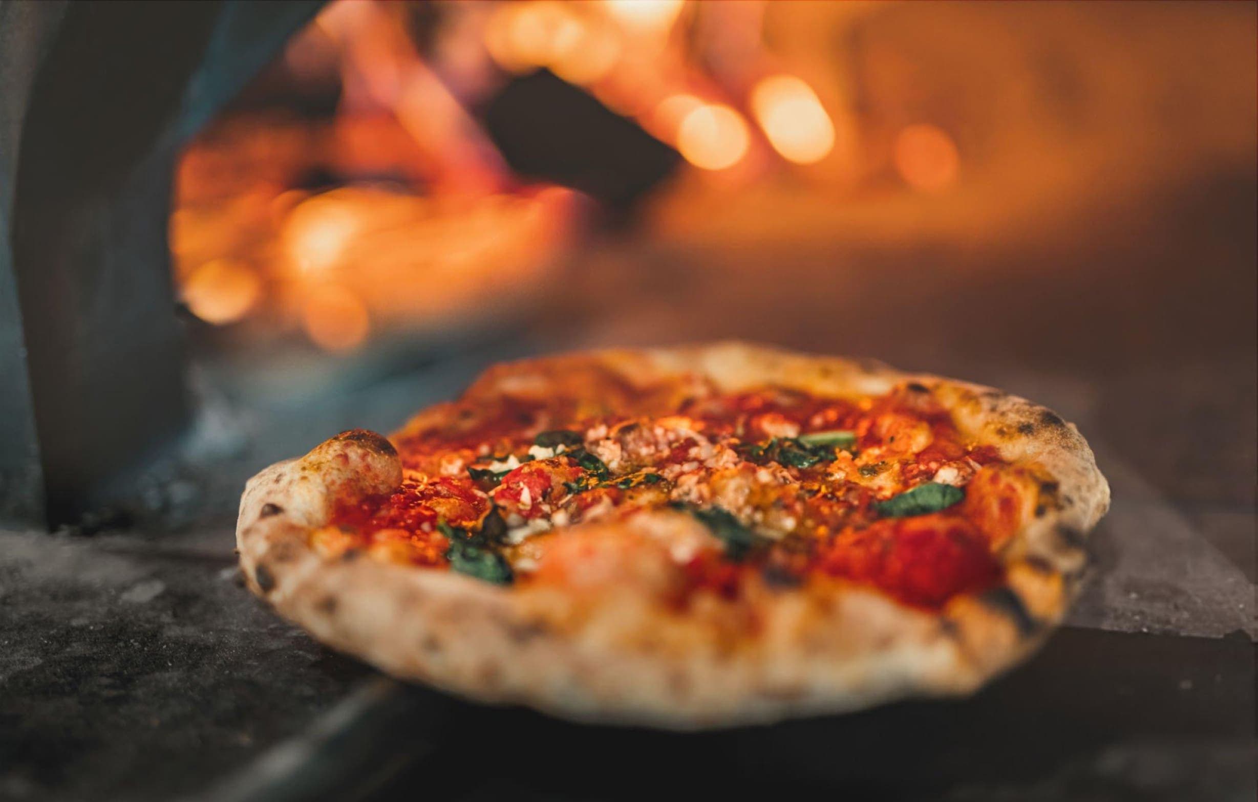The wood-fired oven at Wood & Fire